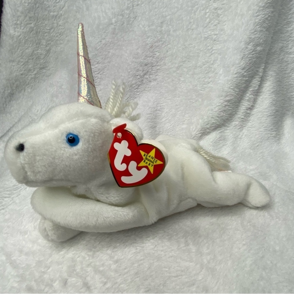TY Beanie Babies Mystic Unicorn Beanie Baby Coarse Mane Iridescent Horn vintage - Picture 2 of 7